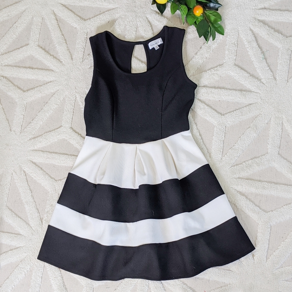 Black and White Fit and Flare Dress size M